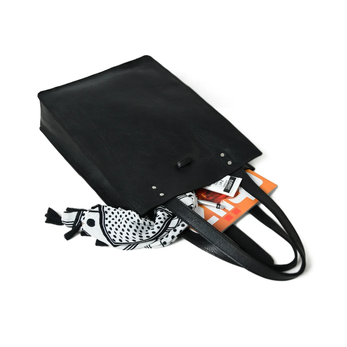 Ebony Elegance Leather Tote – Bild 9