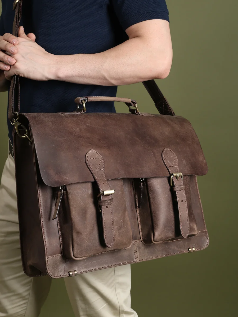 Buffalo Leather Messenger Bag – Bild 5