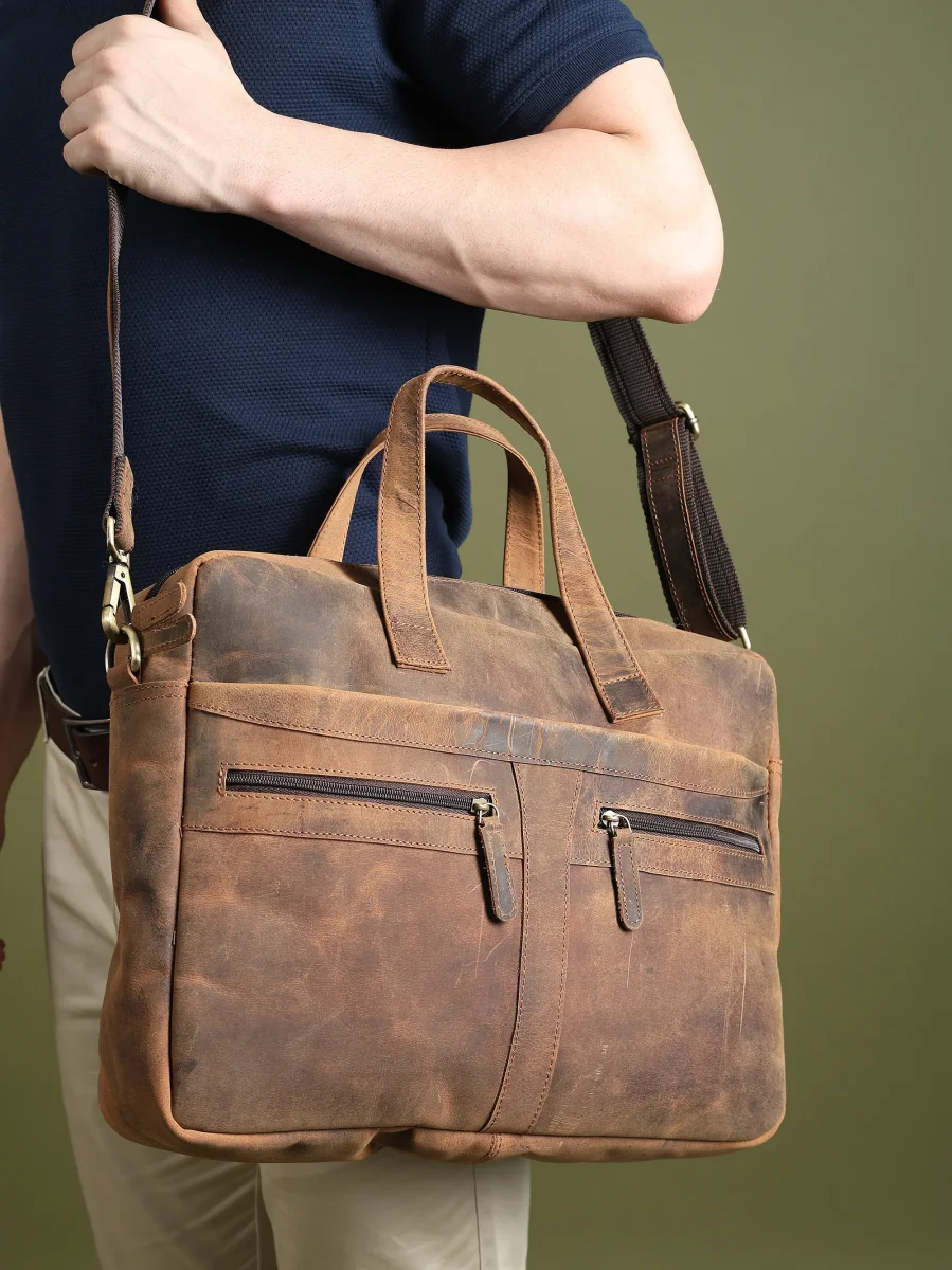 Manhattan Leather Office Briefcase – Bild 7