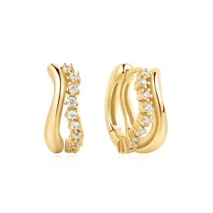 Ania Haie Creole - Gold Sparkle Double Huggies